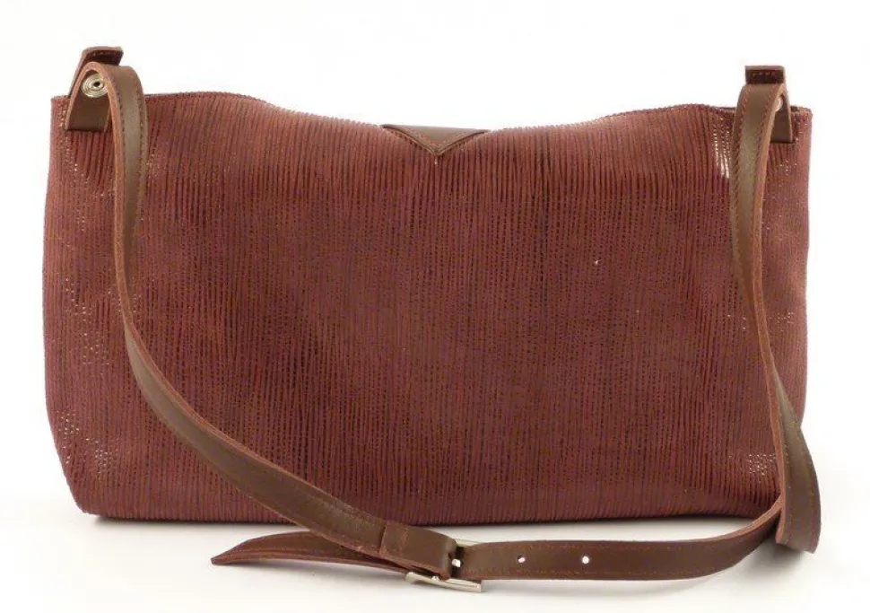 Borsa donna Emporio Cattani Eva Righe Bordeaux