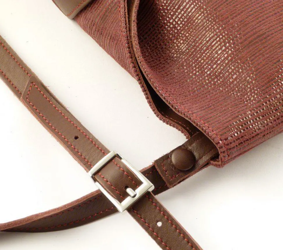 Borsa donna Emporio Cattani Eva Righe Bordeaux