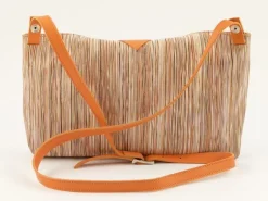 Borsa donna Emporio Cattani Eva Righe Arancio