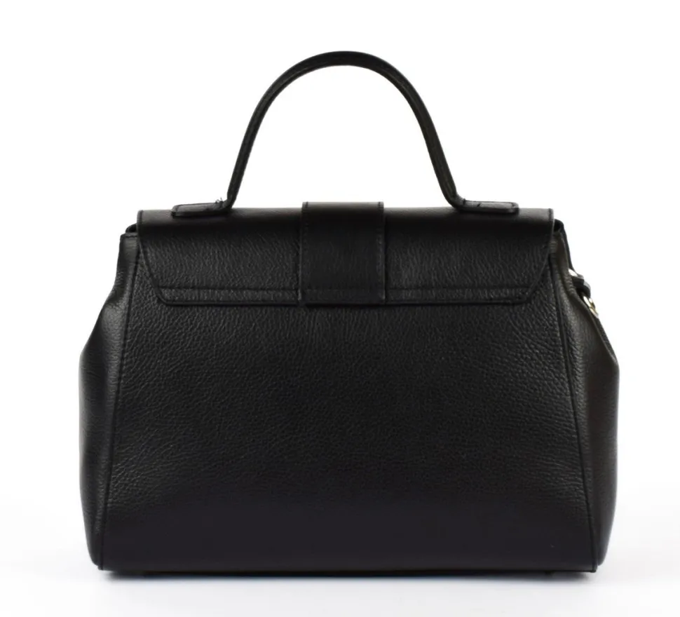 Borsa in pelle a mano e tracolla 20069 Nera