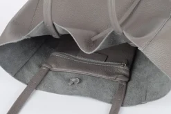 Borsa shopper in pelle 20056 Cemento