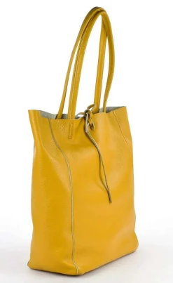 Borsa shopper in pelle 20056 Ocra