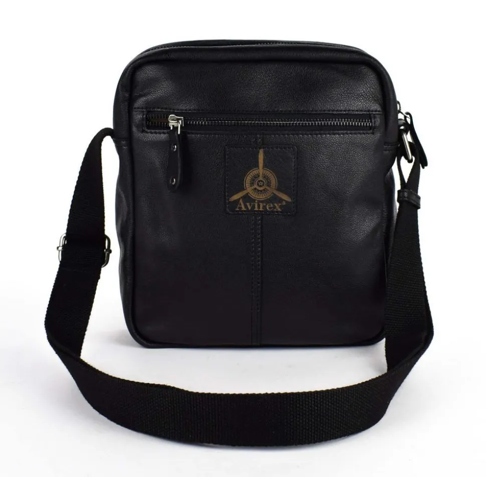 Borsa tracolla uomo in pelle Avirex Mayday MDY06 Black