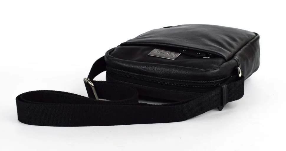Borsa tracolla uomo in pelle Avirex Mayday MDY06 Black