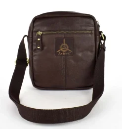 Borsa tracolla uomo in pelle Avirex Mayday MDY02 Brown