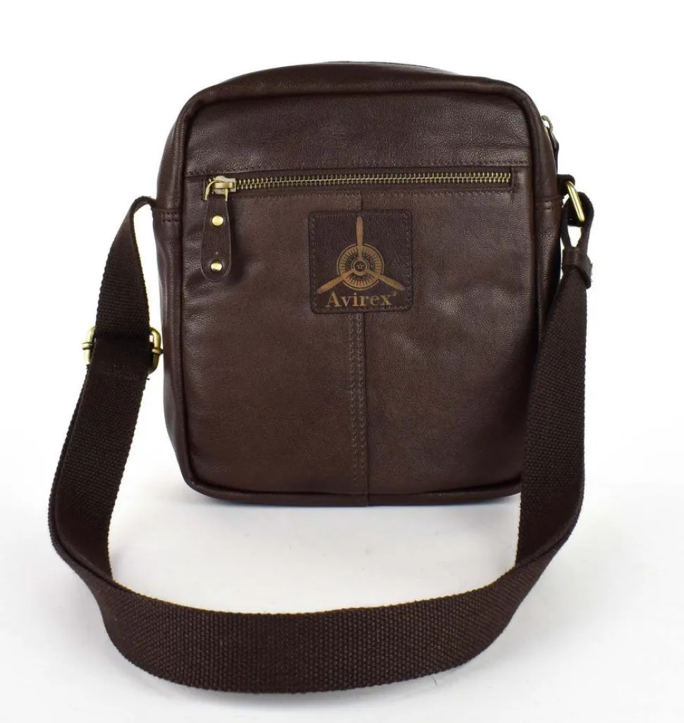 Borsa tracolla uomo in pelle Avirex Mayday MDY02 Brown