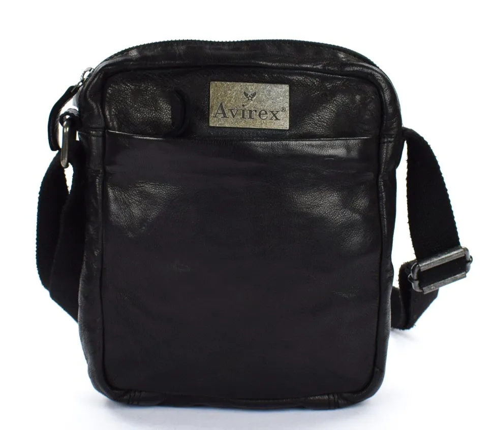 Borsa tracolla uomo in pelle Avirex Mayday MDY02 Black