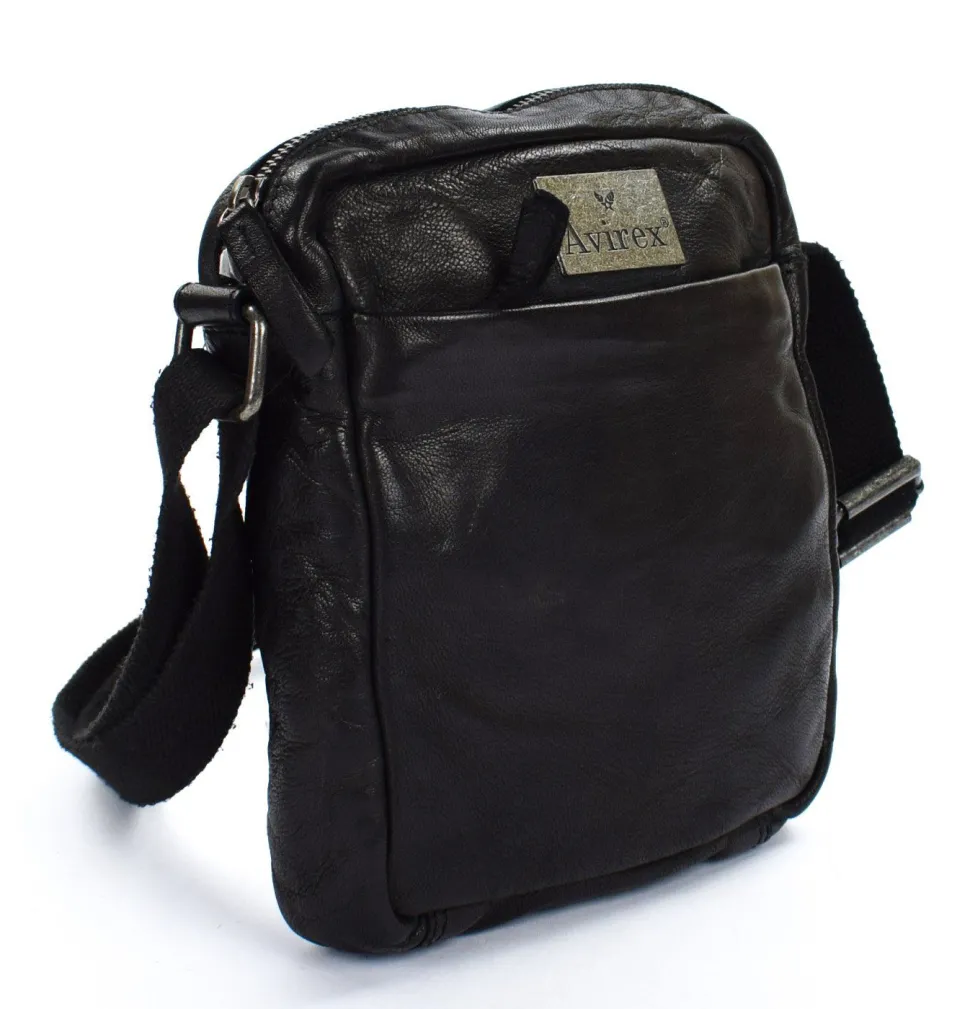 Borsa tracolla uomo in pelle Avirex Mayday MDY02 Black