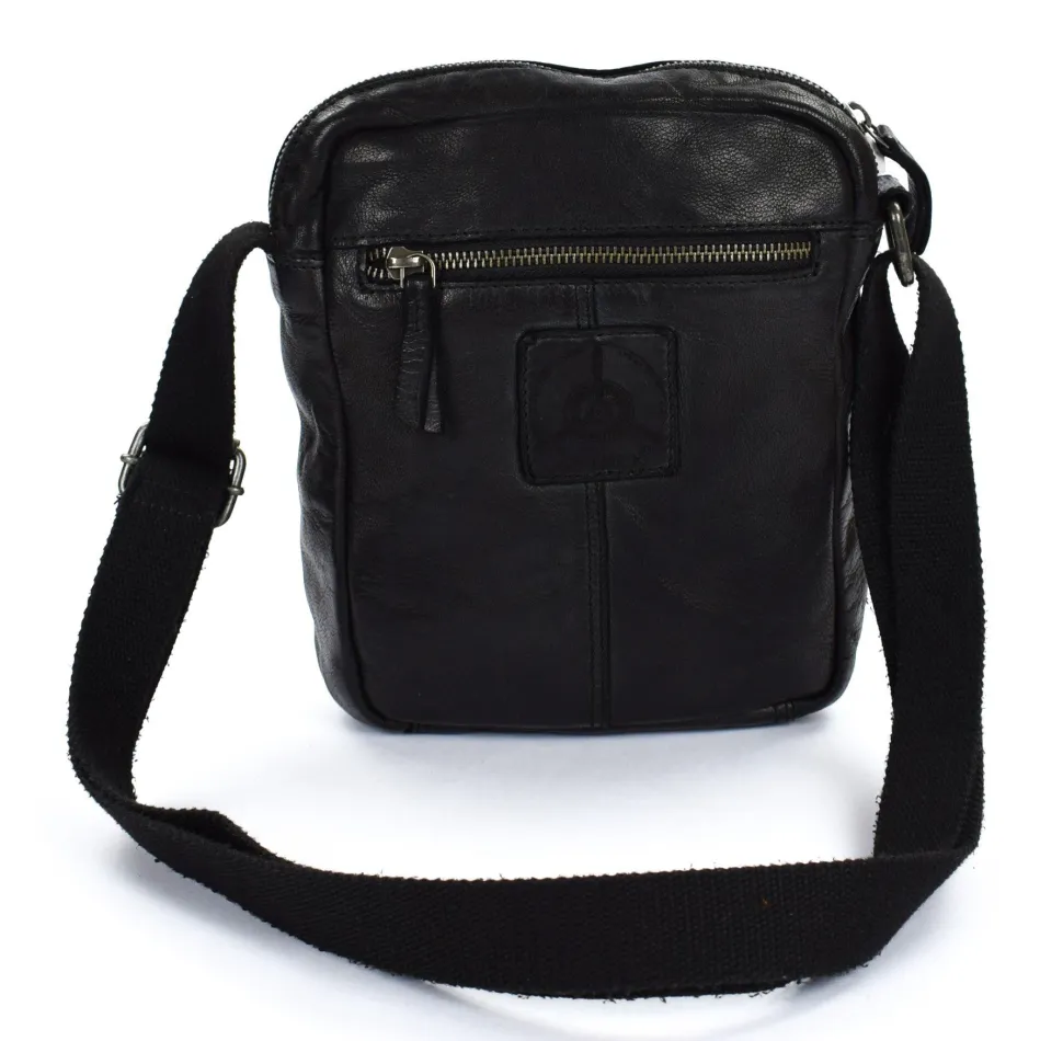 Borsa tracolla uomo in pelle Avirex Mayday MDY02 Black