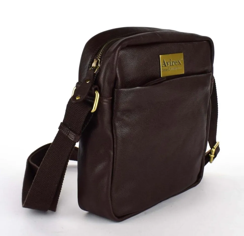 Borsa tracolla uomo in pelle Avirex Mayday MDY06 Brown
