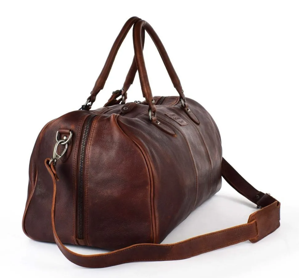 Borsone in pelle DFL01 Marrone