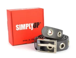 Cintura con borchie in pelle SIMPLYUP 1019 Grigia