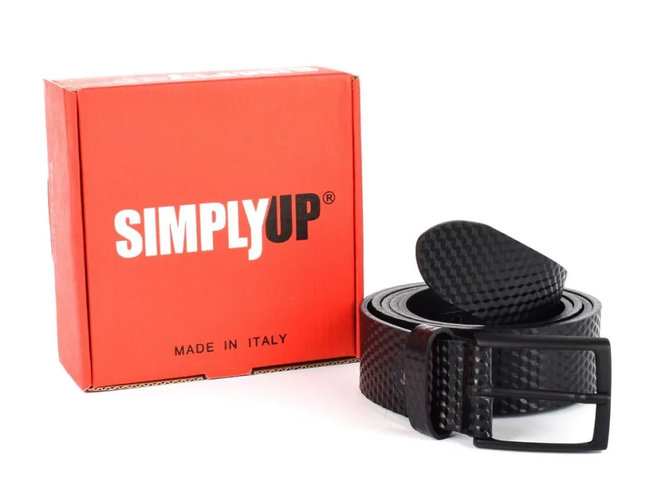 Cintura in pelle SIMPLYUP 1064 Nera Carbonio