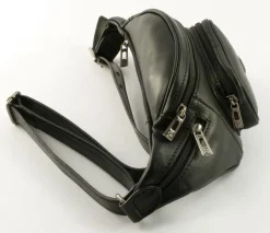 Marsupio in cuoio "Il Kuoio" art 4060 nero