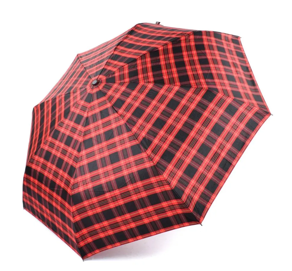 Ombrello Maxi pieghevole automatico apri/chiudi SIMPLYUP 5311 Scozzese Rosso
