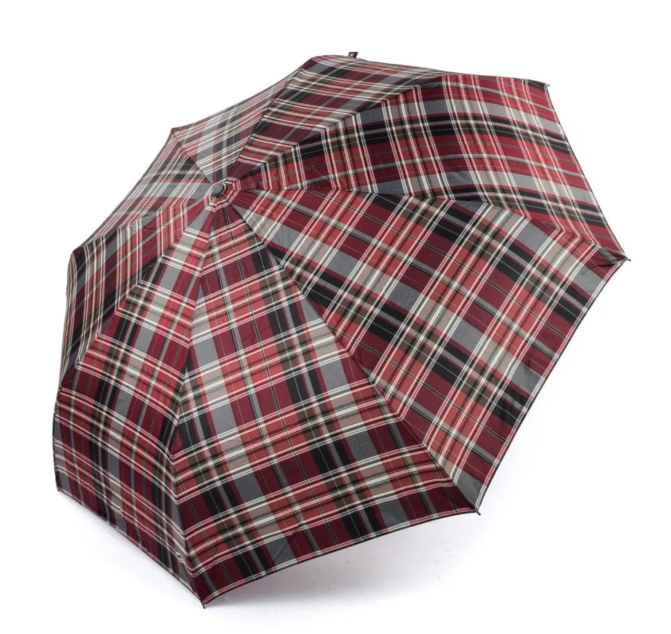 Ombrello Maxi pieghevole automatico apri/chiudi SIMPLYUP 5311 Scozzese Bordeaux