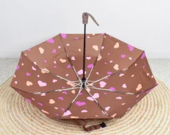 Ombrello pieghevole automatico SimplyUp 5042 Hearts Marrone