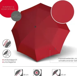 Ombrello pieghevole automatico Knirps T.200 Rosso