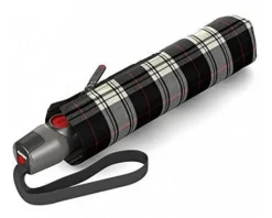 Ombrello pieghevole automatico Knirps T.200 Check Black/White