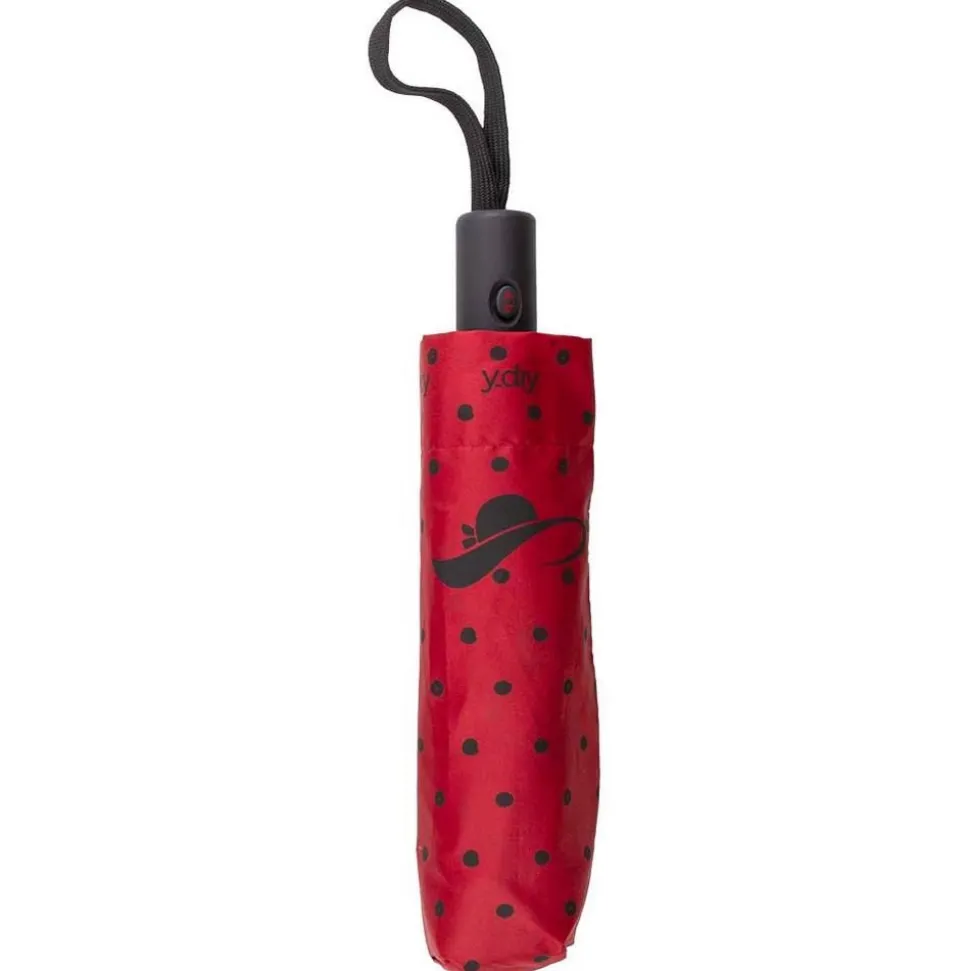 Ombrello pieghevole automatico Ydry Pin Up Rosso