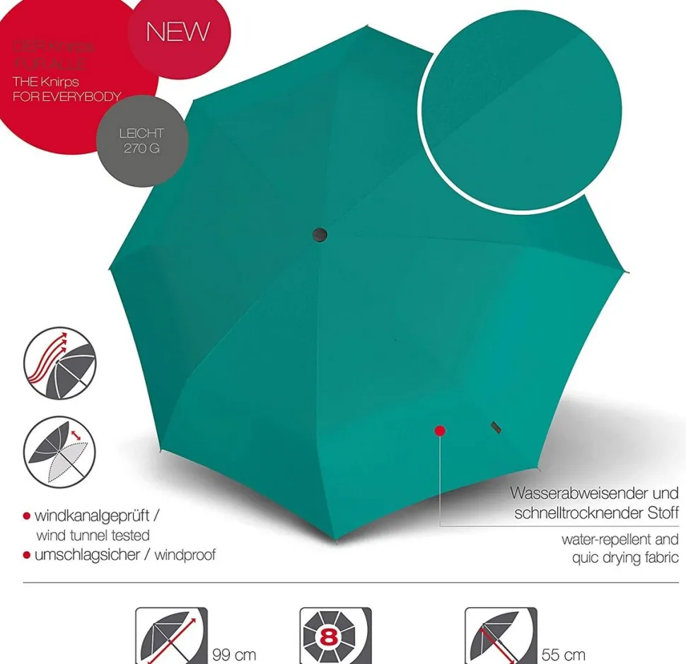Ombrello pieghevole manuale Knirps A.050 Pacific