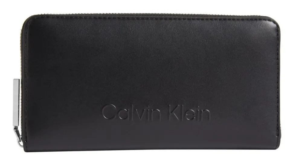 Portafoglio donna con zip Calvin Klein Nero