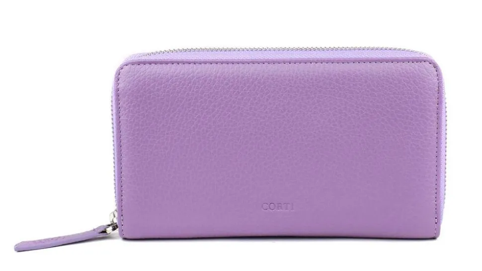 Portafoglio donna con zip Gianfranco Corti Alce 8878 Lavanda