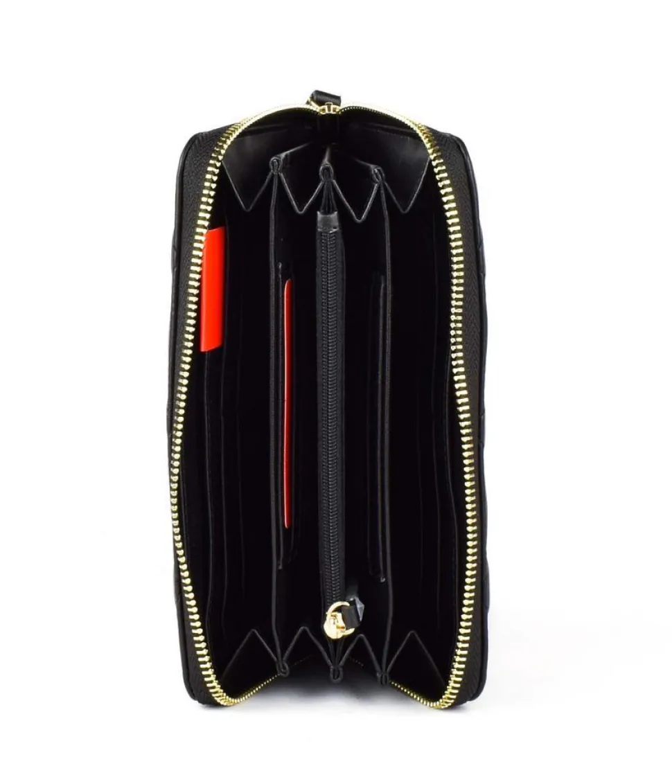 Portafoglio donna con zip Valentino Bags Ocarina Nero