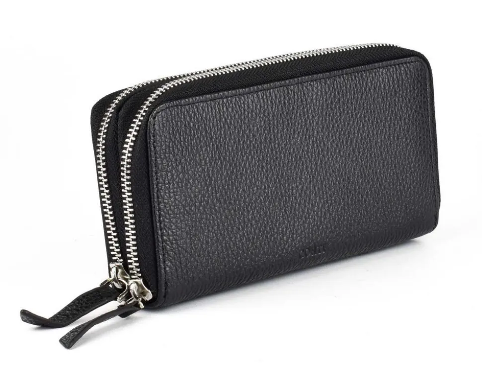 Portafoglio donna due zip Gianfranco Corti Alce 8877 Nero