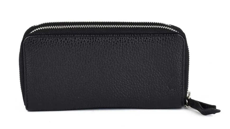 Portafoglio donna due zip Gianfranco Corti Alce 8877 Nero