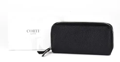 Portafoglio donna due zip Gianfranco Corti Alce 8877 Nero