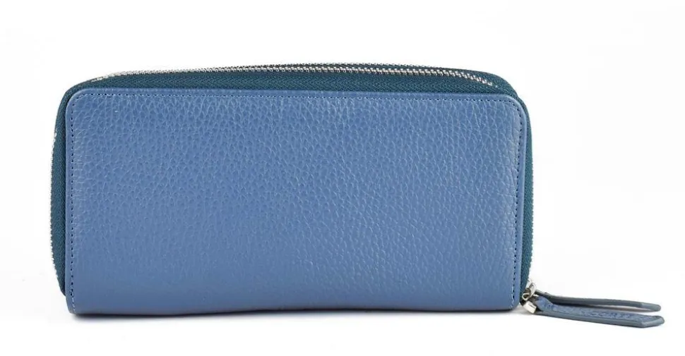 Portafoglio donna due zip Gianfranco Corti Alce 8877 Jeans