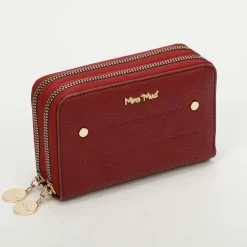 Portafoglio donna 2-zip Mimì-Muà Bordeaux