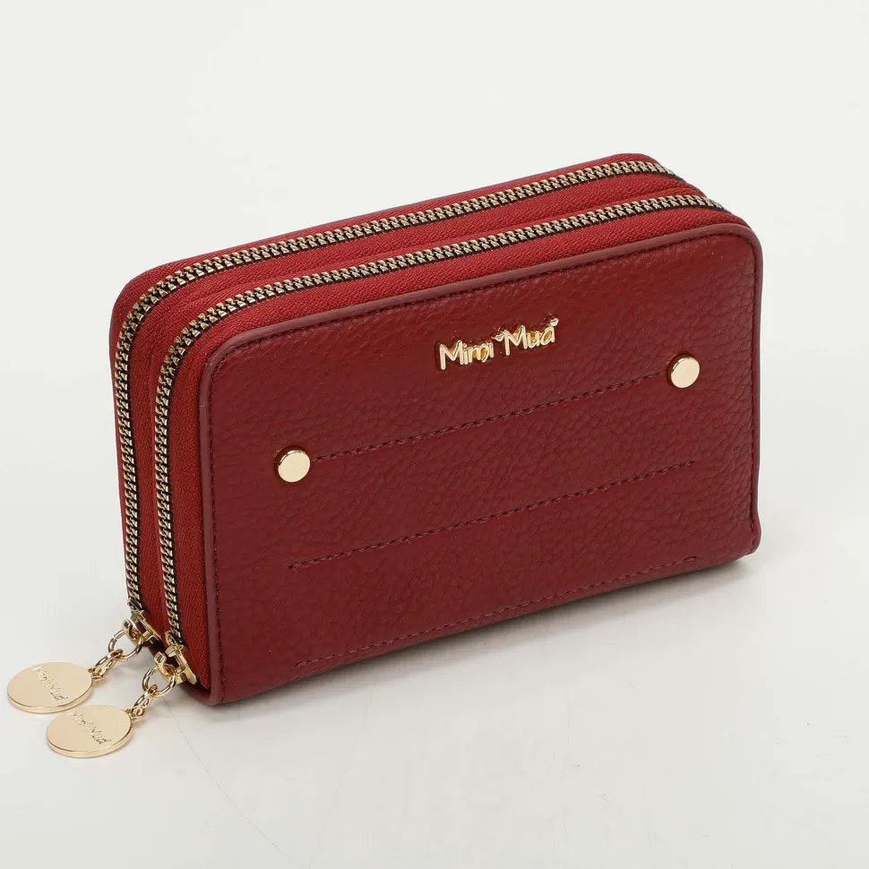 Portafoglio donna 2-zip Mimì-Muà Bordeaux