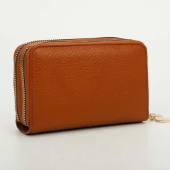 Portafoglio donna 2-zip Mimì-Muà Marrone