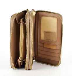 Portafoglio donna 2 zip Valentino Bags Stereo RE Beige