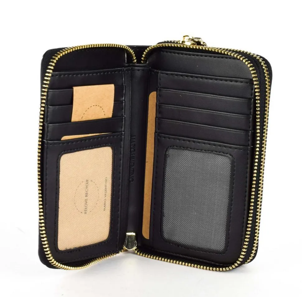 Portafoglio donna 2 zip Valentino Bags Stereo RE Nero
