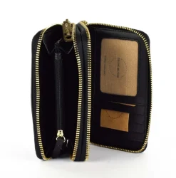 Portafoglio donna 2 zip Valentino Bags Stereo RE Nero