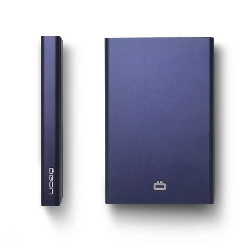 Portafoglio in alluminio Ogon Design Slider Navy Blue