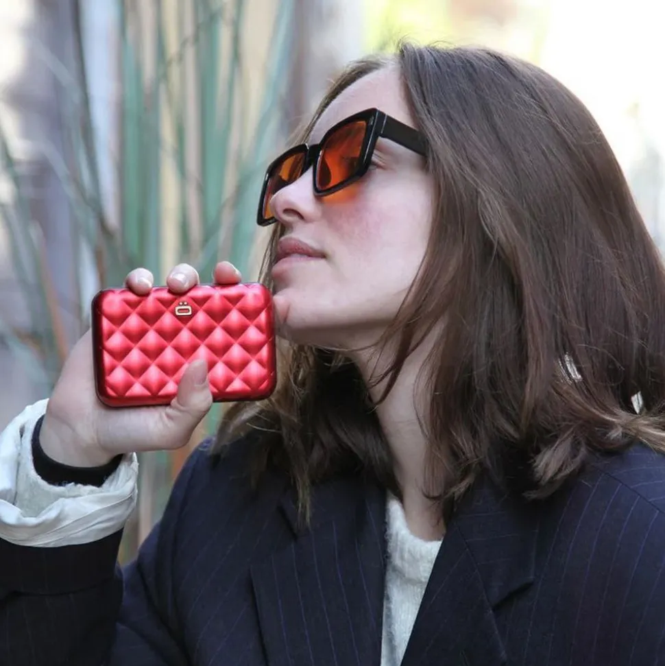Portafoglio in alluminio Ogon Design Smart Case V2 Quilted Red