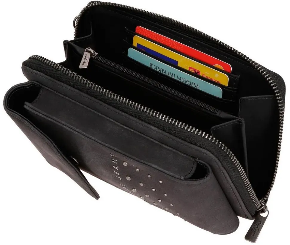 Portafoglio porta smartphone a tracolla Pepe Jeans Holly 77553 Nero