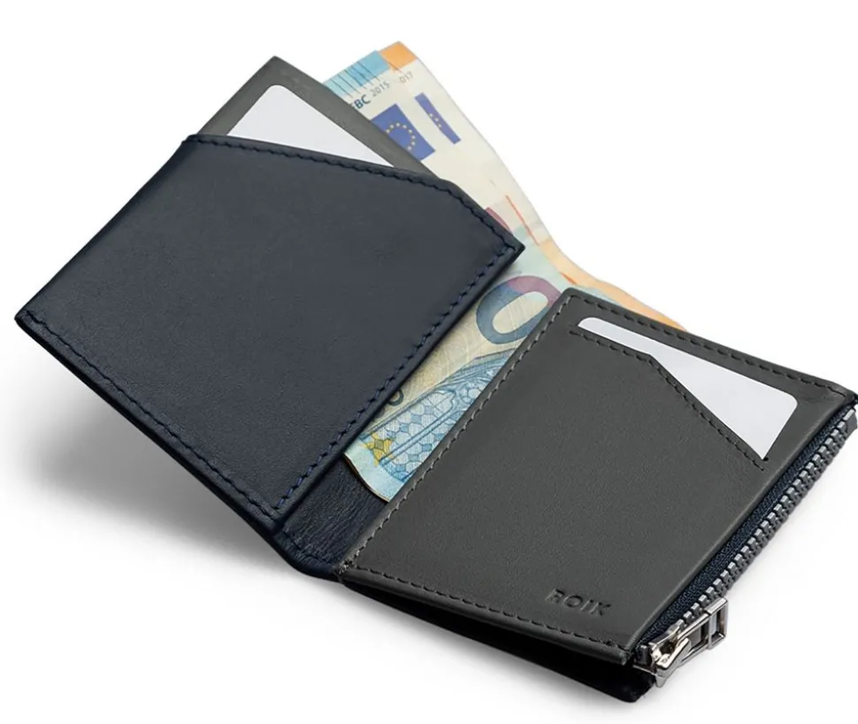 Portafoglio ROIK Zip Coin Blue Stone