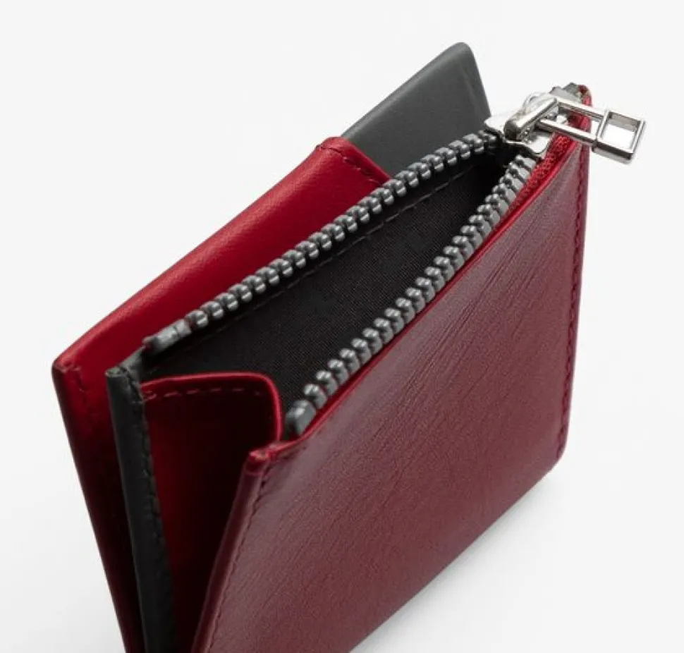 Portafoglio ROIK Zip Coin Burgundy