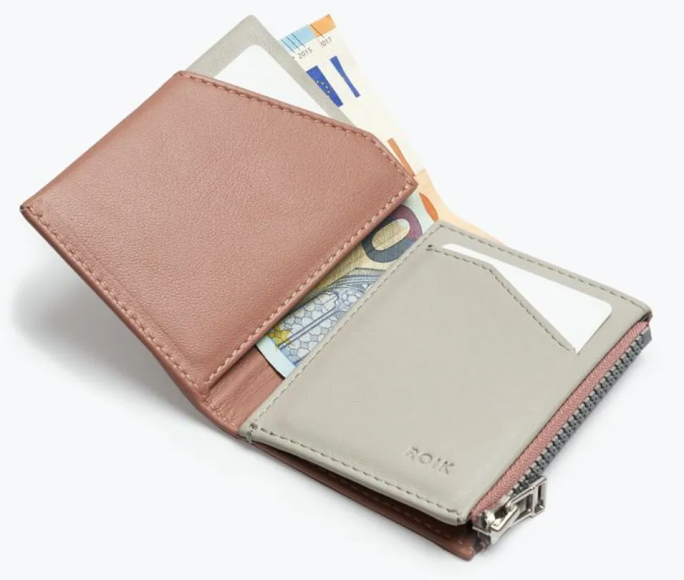 Portafoglio ROIK Zip Coin Rose Quartz