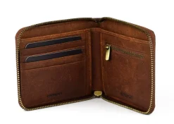 Portafoglio uomo con zip Avirex Durango DRN07 Cognac