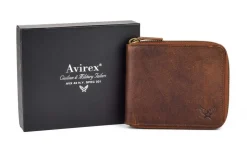 Portafoglio uomo con zip Avirex Durango DRN07 Cognac