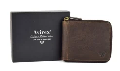 Portafoglio uomo con zip Avirex Durango DRN07 Marrone