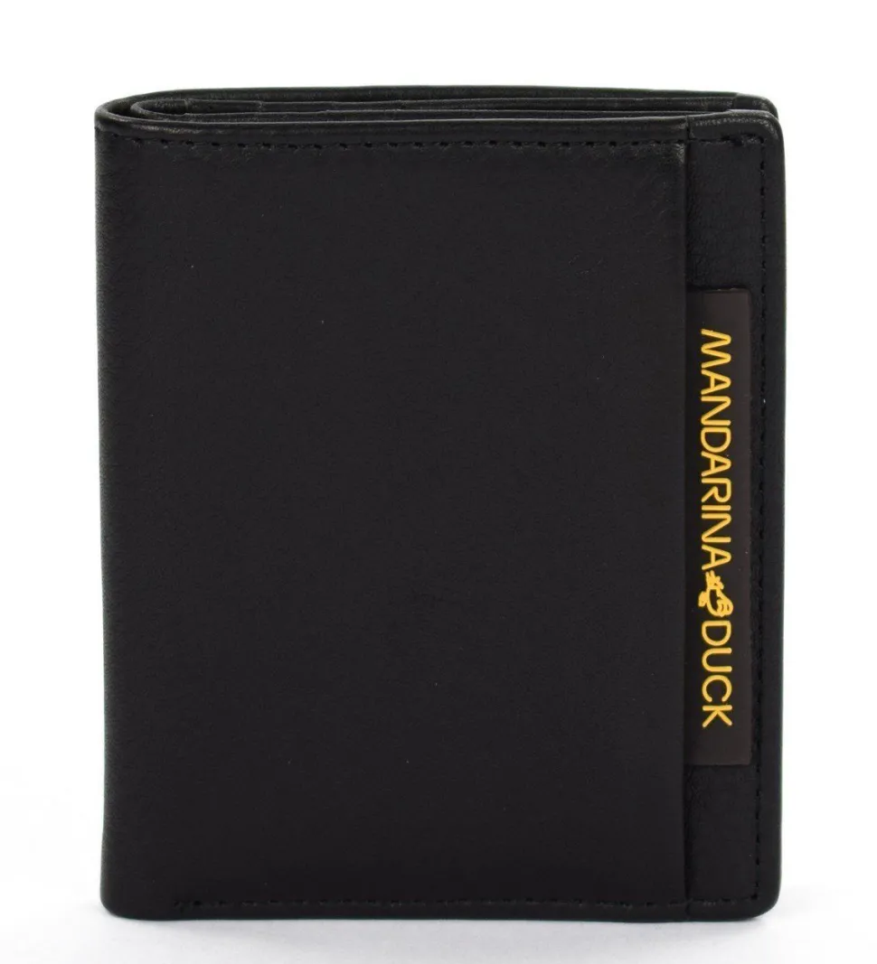 Portafoglio uomo piccolo in pelle Mandarina Duck Dual UDP04 Nero