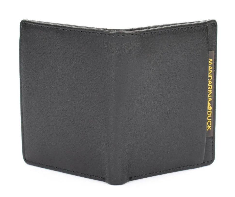 Portafoglio uomo piccolo in pelle Mandarina Duck Dual UDP04 Nero