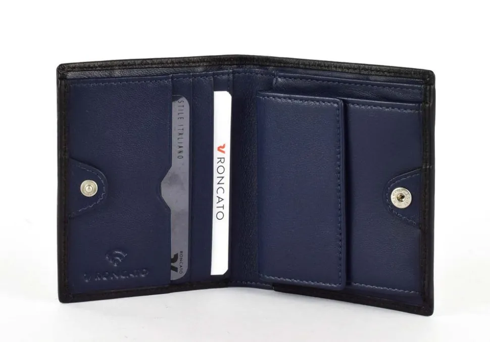 Portafoglio uomo piccolo Roncato Vesuvio 0023 Nero/Navy
